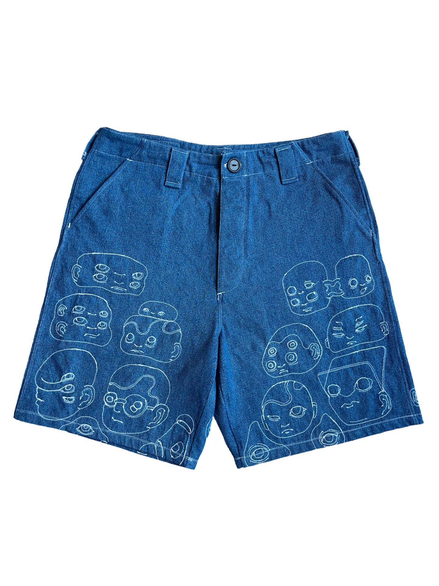 Pin Faces Jean Shorts