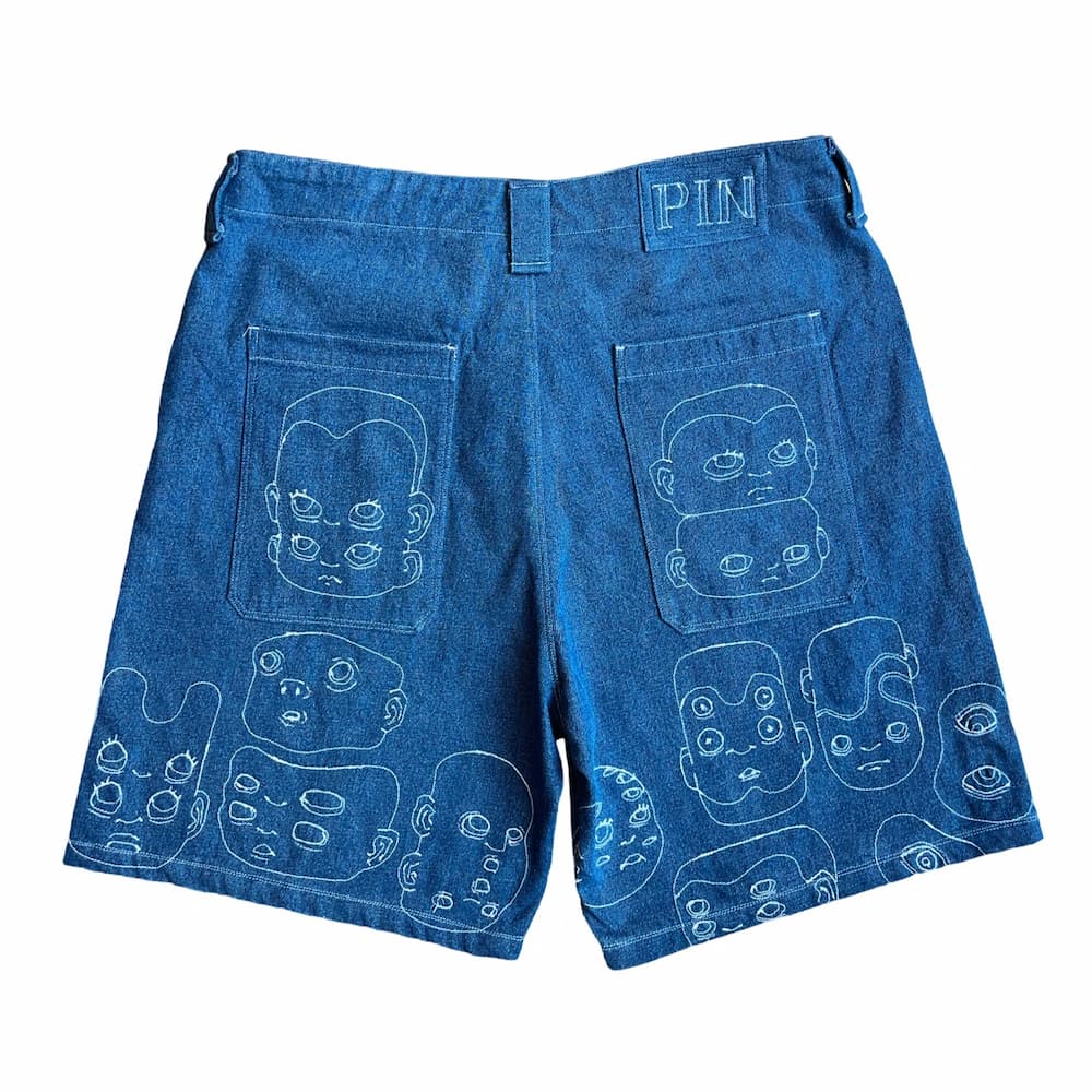 Pin Faces Jean Shorts