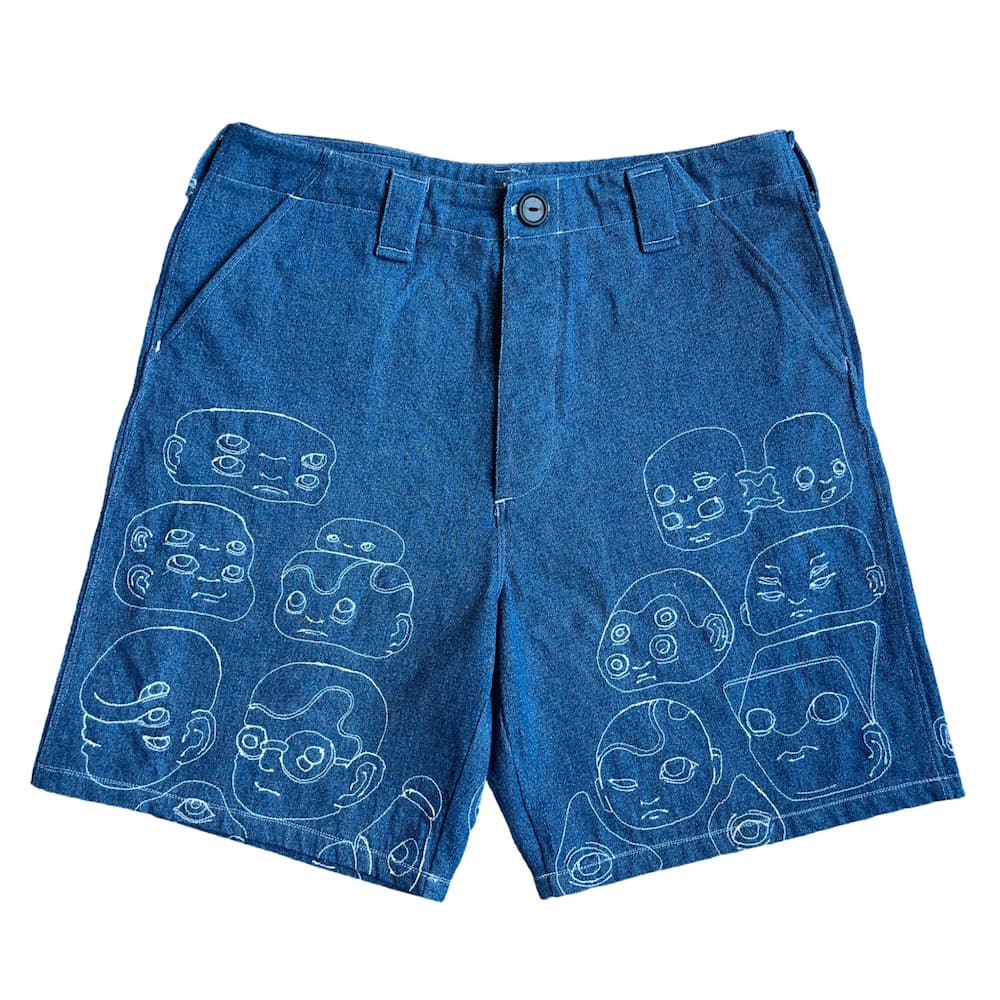 Pin Faces Jean Shorts